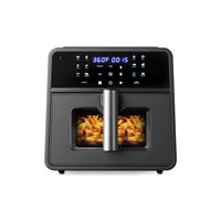 Emerson SmartVoice 10QT 6-in-1 Air Fryer ES1003 with digital display and sleek black finish, perfect for smart home kitchens.