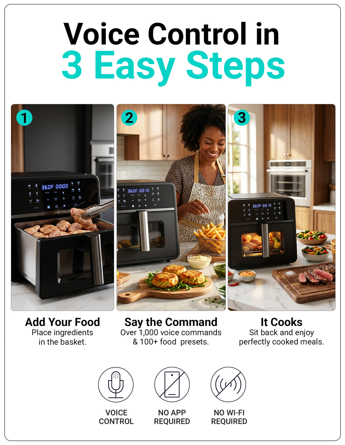 Emerson SmartVoice 10QT 6-in-1 Air Fryer ES1003