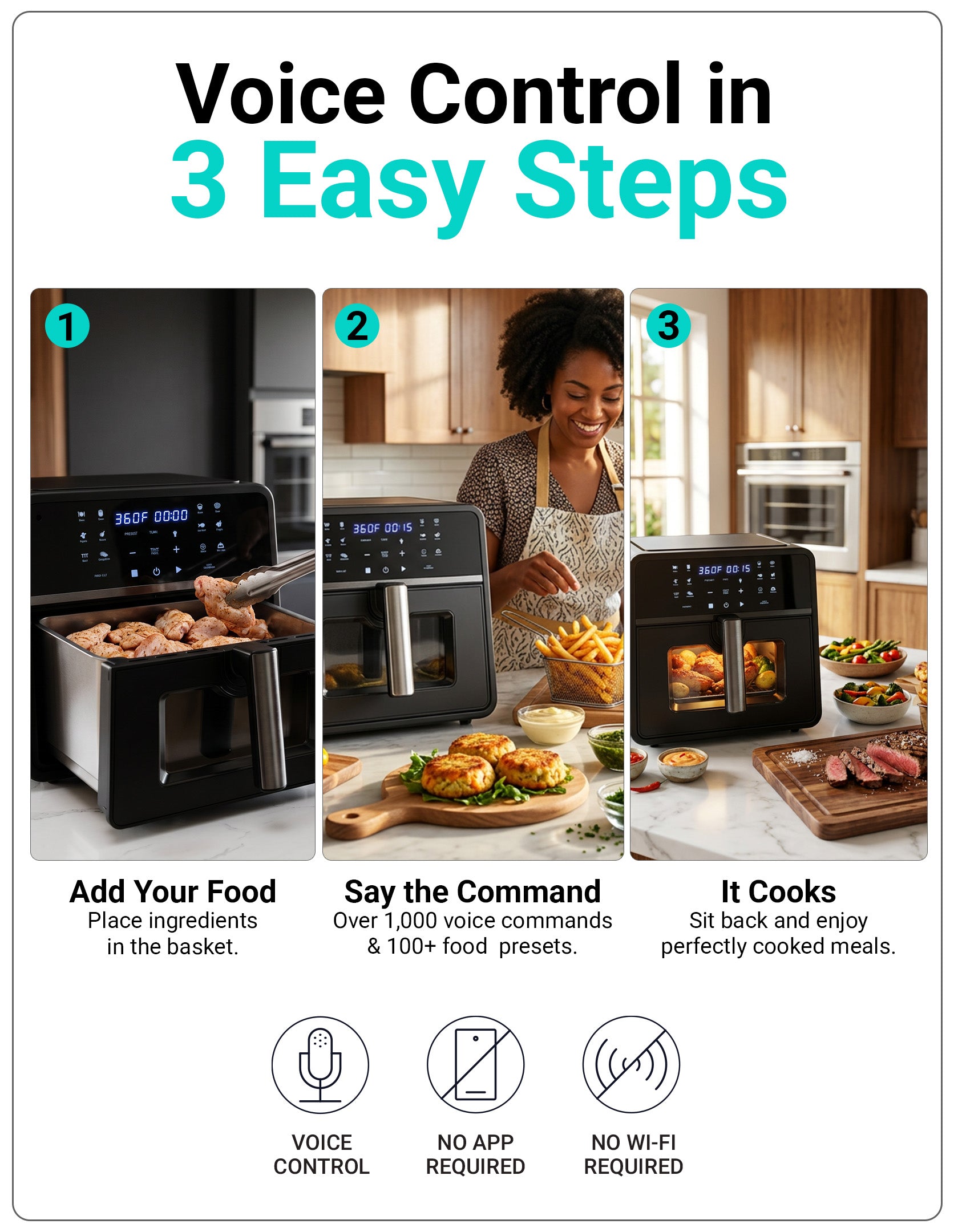 Emerson SmartVoice 10QT 6-in-1 Air Fryer ES1003