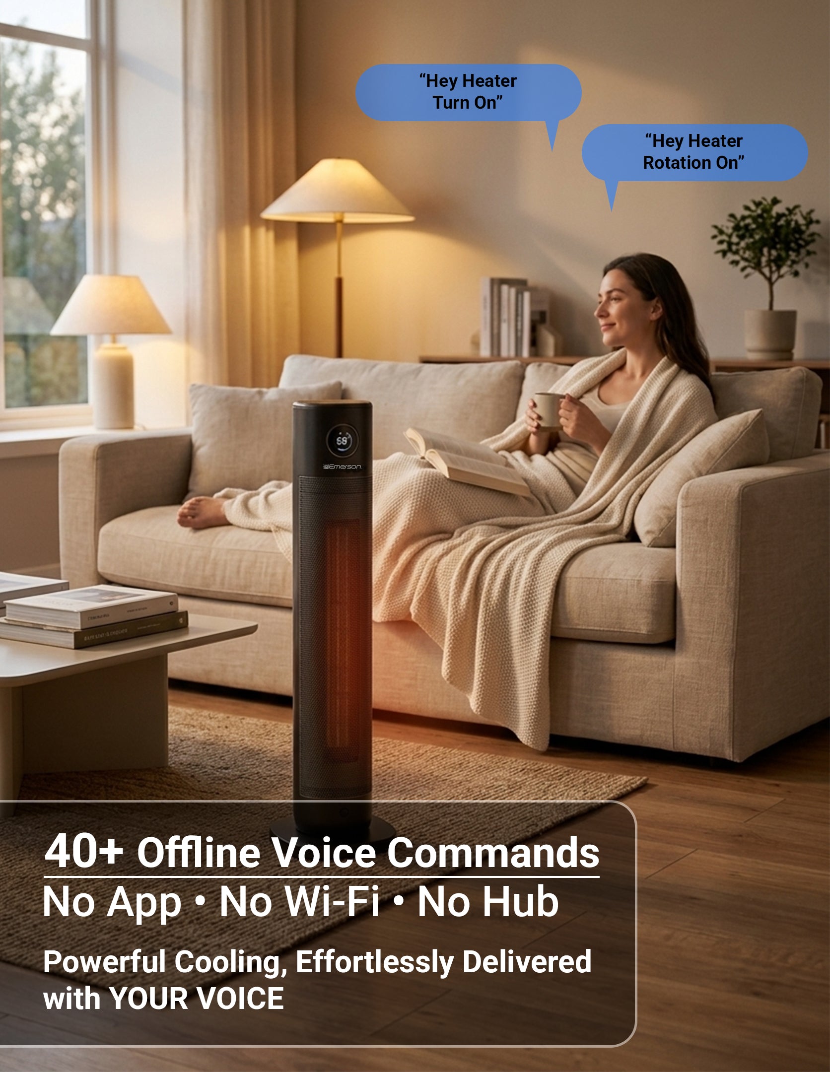 Emerson SmartVoice 32" Tower Space Heater ES200FR
