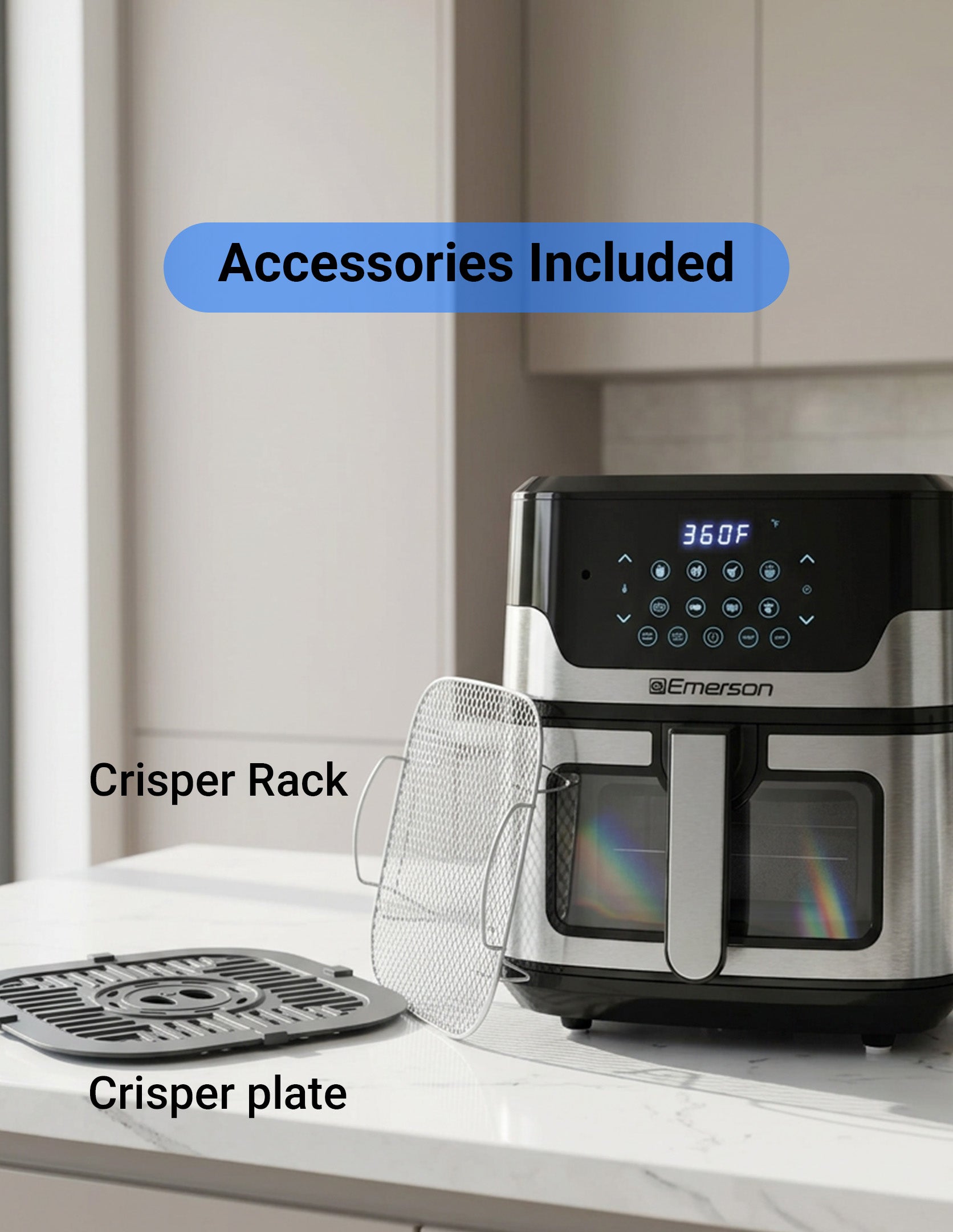 Emerson SmartVoice 5.3QT 6-in-1 Air Fryer ES5503