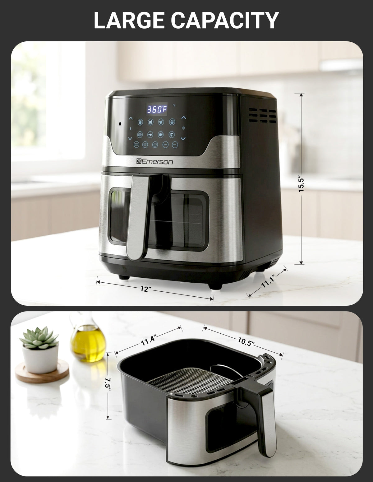 Emerson SmartVoice 5.3QT 6-in-1 Air Fryer ES5503
