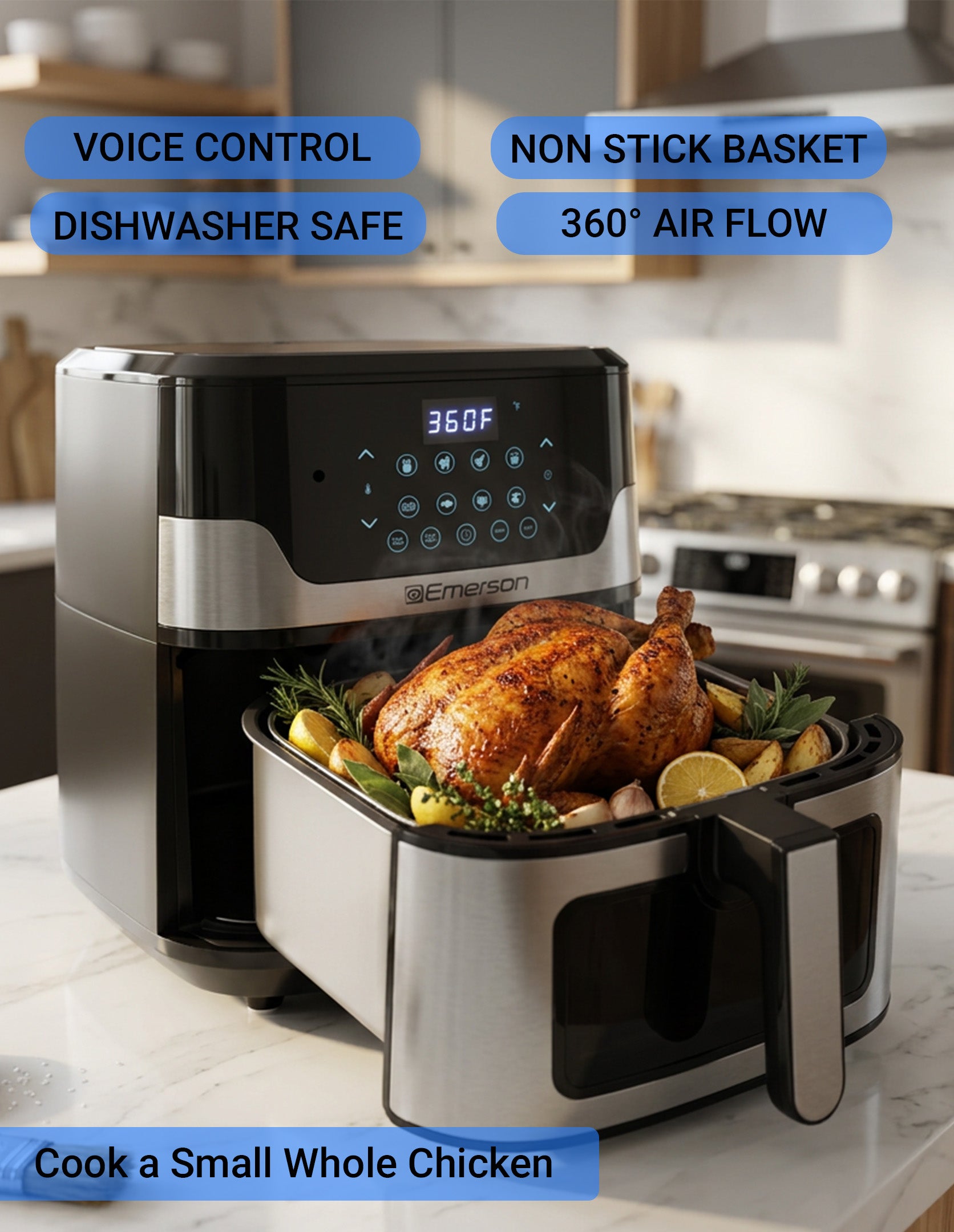 Emerson SmartVoice 5.3QT 6-in-1 Air Fryer ES5503